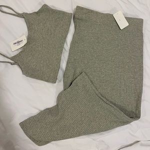 Grey Ribbed Set - Brand New with Tags